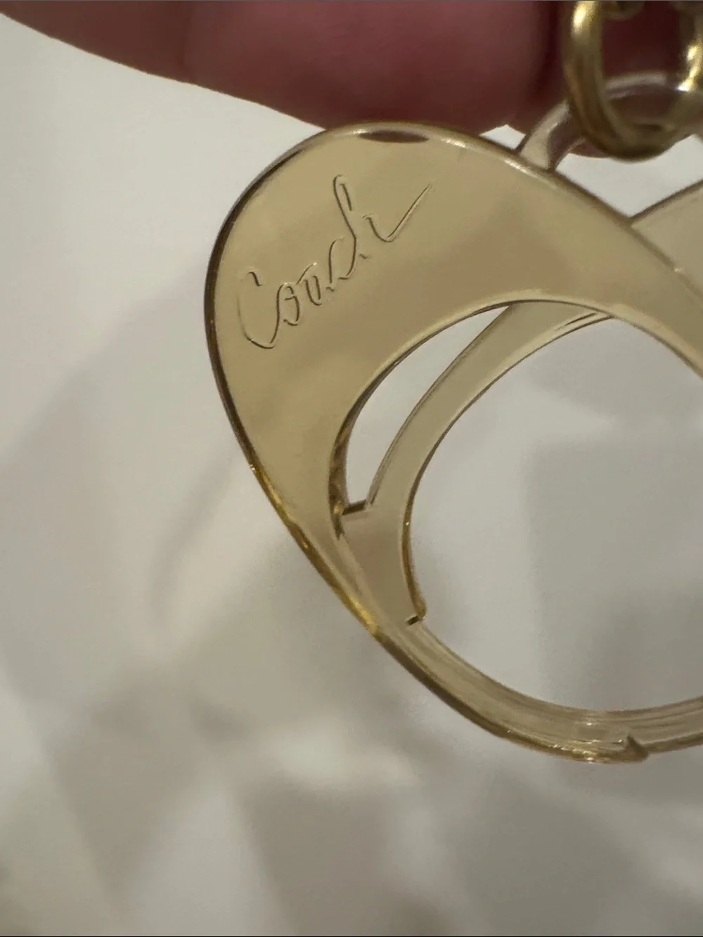 Coach Gold Heart Charm Lantern Accent